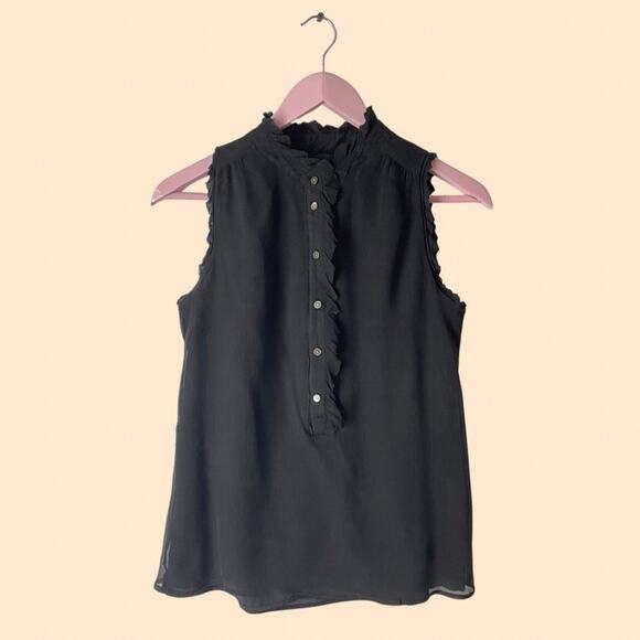 J. Crew Black Silk Tank Top Size 2 - Picture 1 of 4